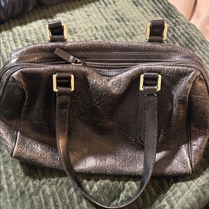 Gucci Charcoal Monogram Shoulder Bag